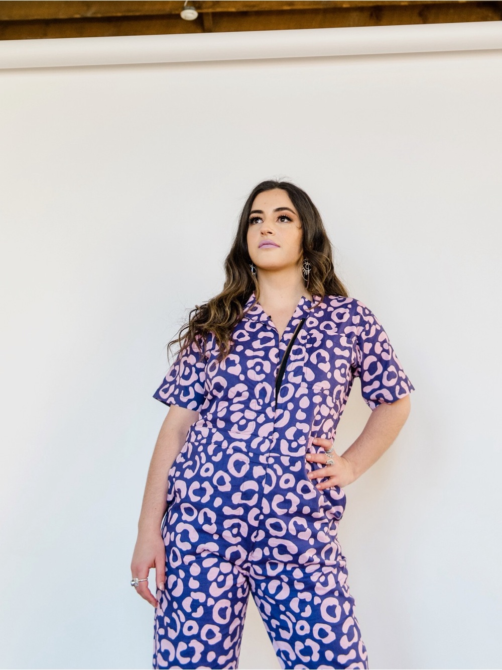 Nooworks Purple & Pink Leopard Jumpsuit